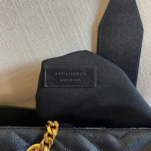 Saint Laurent Grain De Poudre Monogram Matelasse Chevron Bag Large - Picture 12 of 13